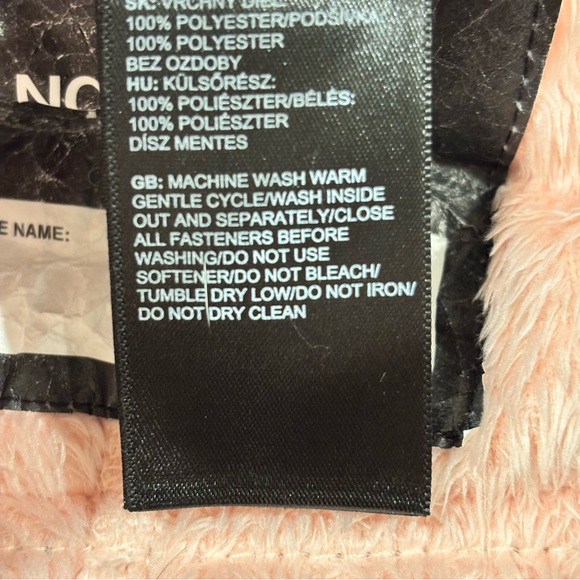 The North Face Infant Oso One-Piece Bunting Plush Pink and Gray 0-3M - Picture 11 of 12